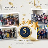 Trustbank Amanah Lustrum herdenking Trustbank Amanah, 1e Islamic Bank in Suriname en de regio.