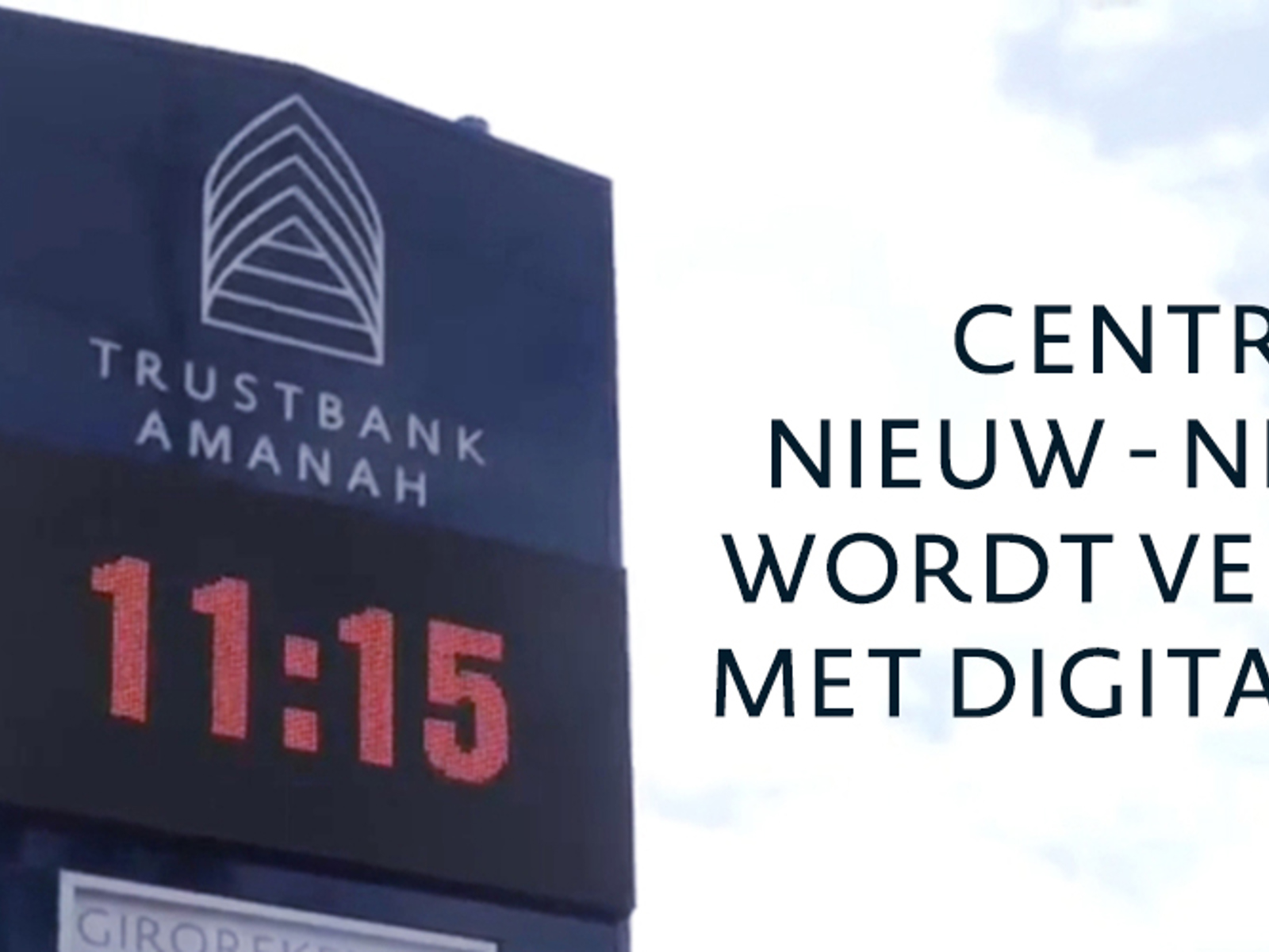 Centrum Nieuw - Nickerie wordt verfraait met digitale klok.
