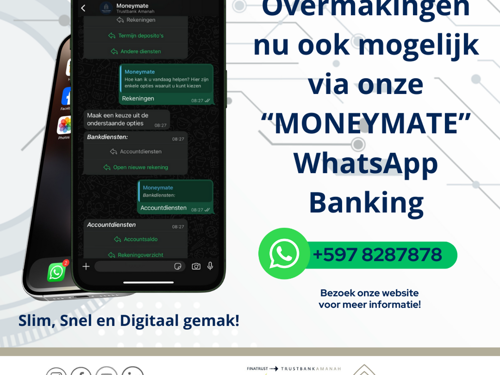 Nieuwe functionaliteit via "MONEYMATE" WhatsApp Bankieren!